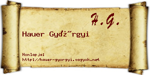 Hauer Györgyi névjegykártya