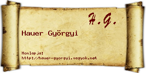 Hauer Györgyi névjegykártya